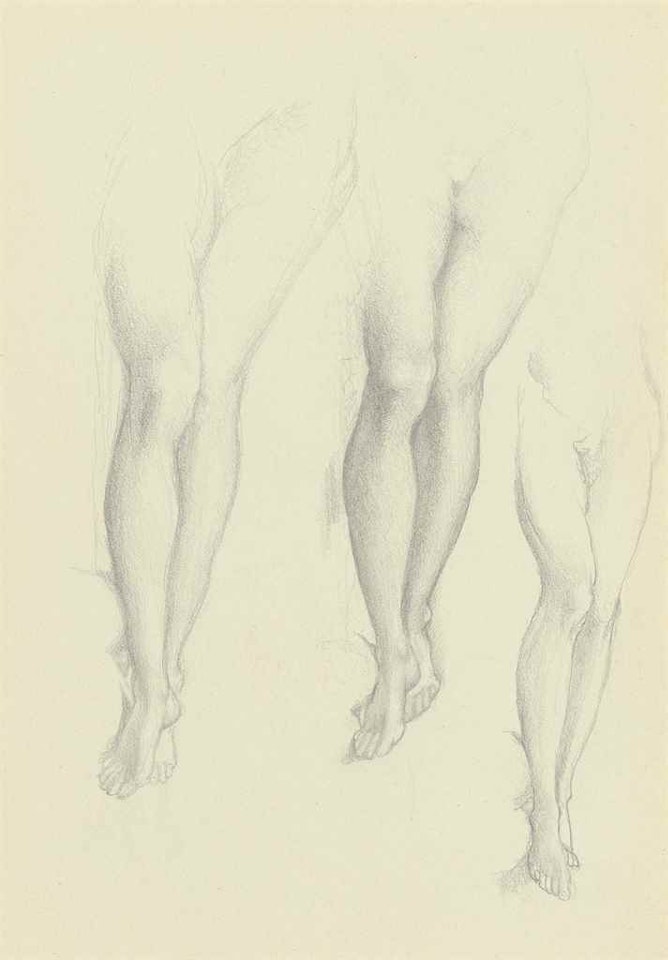 Studies of the sailor's legs for 'The Depths of The Sea' by Edward Coley Burne-Jones