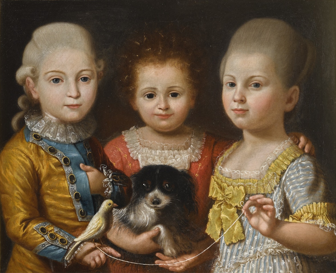 PORTRAIT OF THREE CHILDREN, SAID TO BE MEMBERS OF THE BARBERINI FAMILY by Roman School