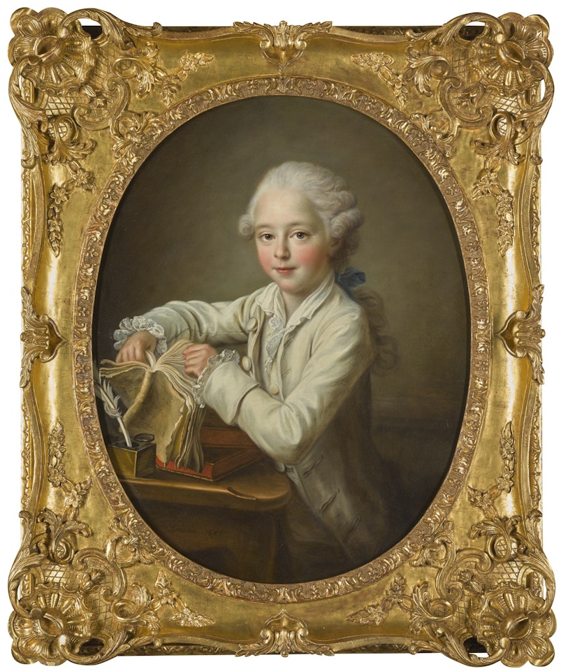 PORTRAIT OF THE MARQUIS DE BRIGES, AGED SEVEN by Francois Hubert Drouais