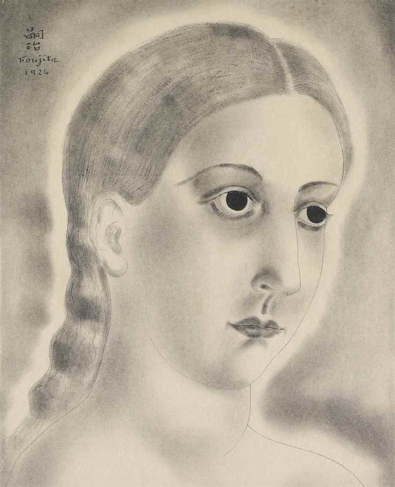 JEUNE FEMME AUX CHEVEUX LONGS (YOUNG WOMAN WITH LONG HAIR) by Leonard Tsuguharu Foujita