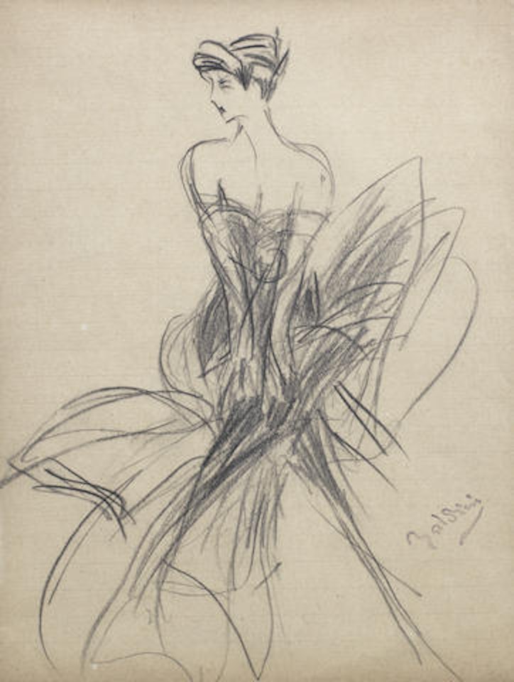 Study of a lady in a ball gown by Giovanni Boldini