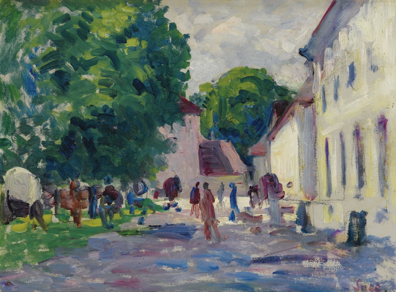 GISORS, LA COUR DU MARCHÉ by Maximilien Luce