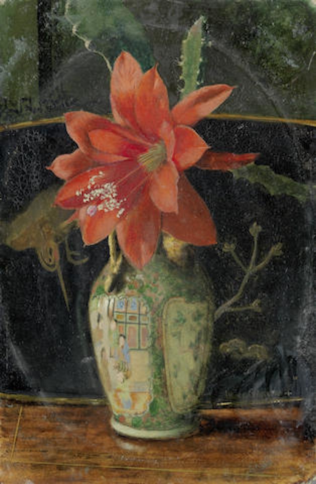 Still life with a Canton vase by John Atkinson Grimshaw