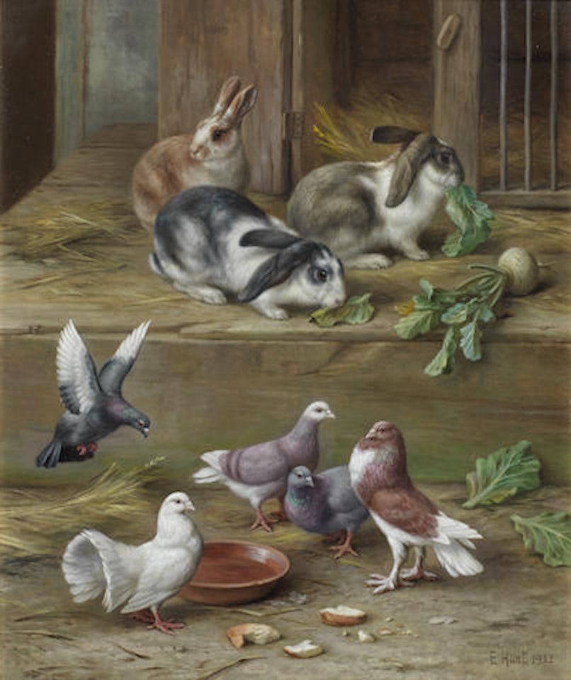 Feeding time by Edgar Hunt