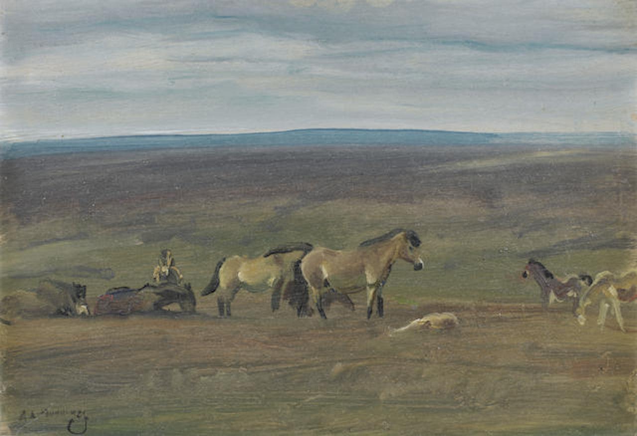 Exmoor Ponies by Alfred James Munnings