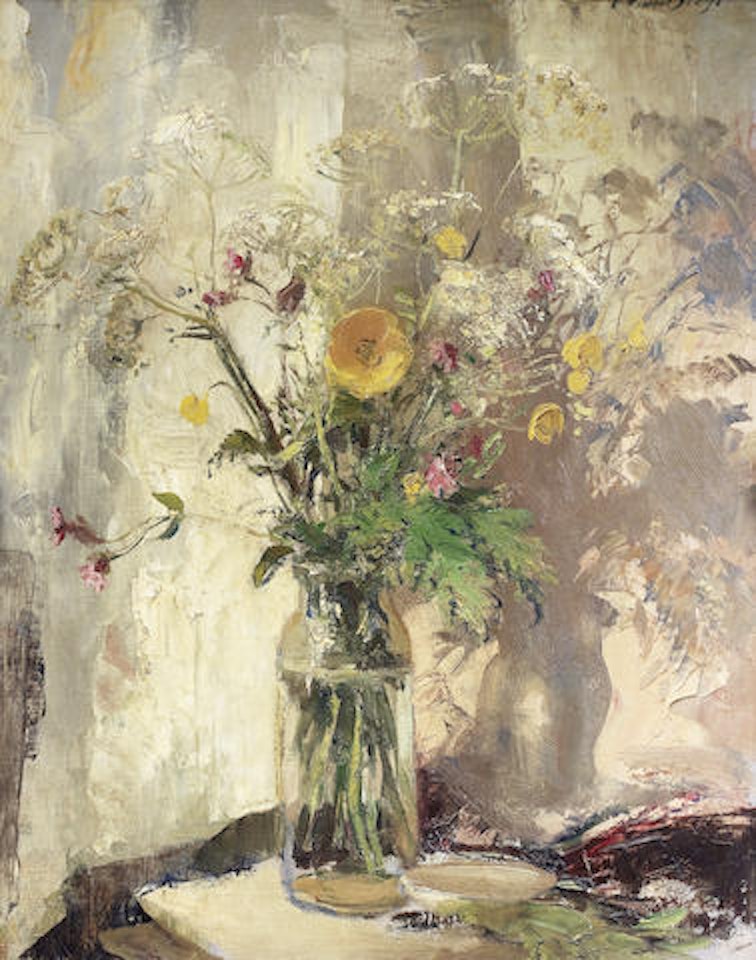 Wild Flowers in a Glass Jar by Edward Seago