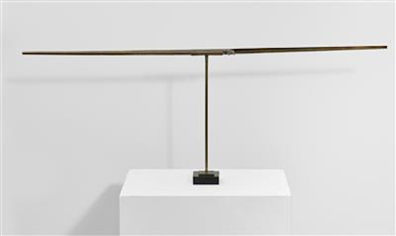 Two Lines Horizontal Extended Bronze by George Rickey