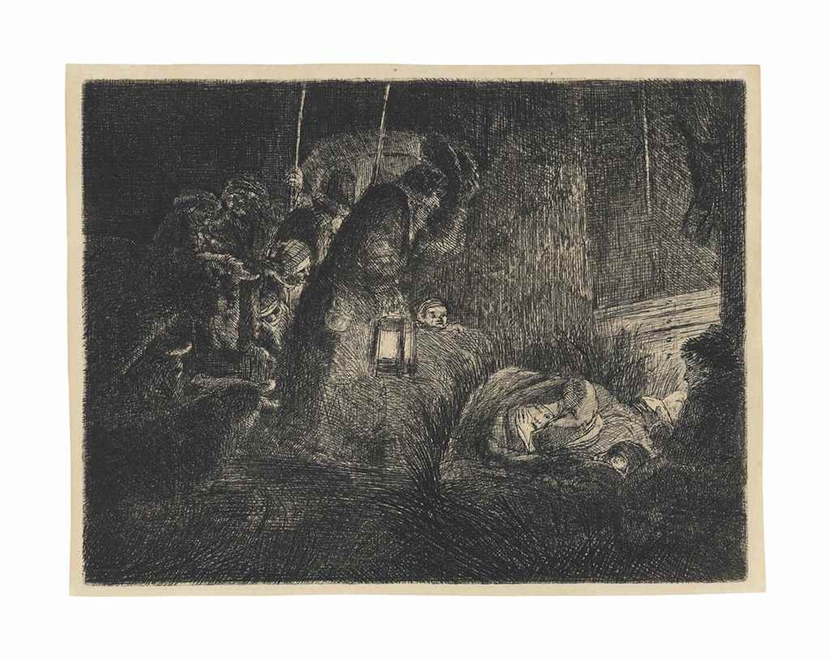 The Adoration of the Shepherds: a Night Piece by Attributed to Rembrandt Harmensz van Rijn