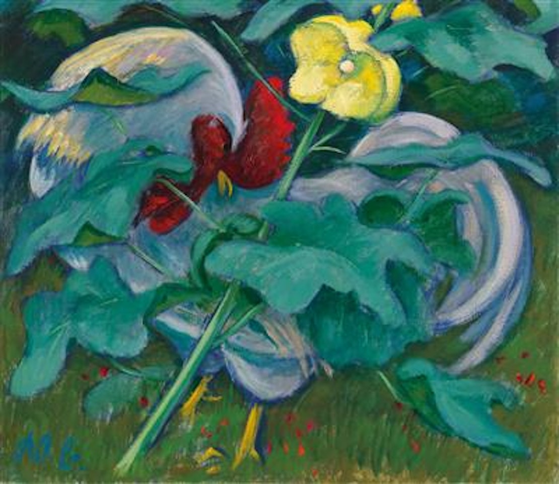 White cock and mallow' by Werner Berg