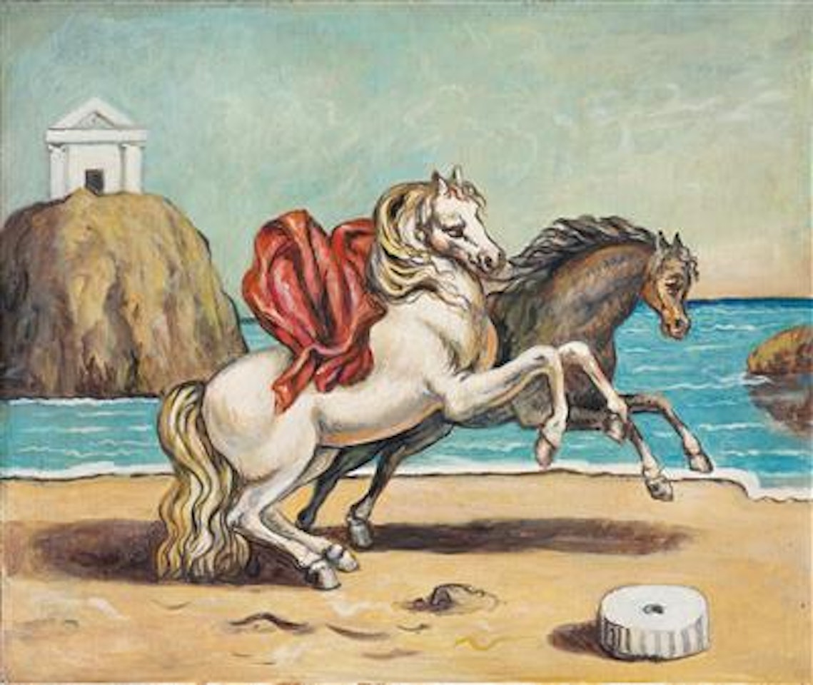 Due cavalli in riva al mare by Giorgio de Chirico