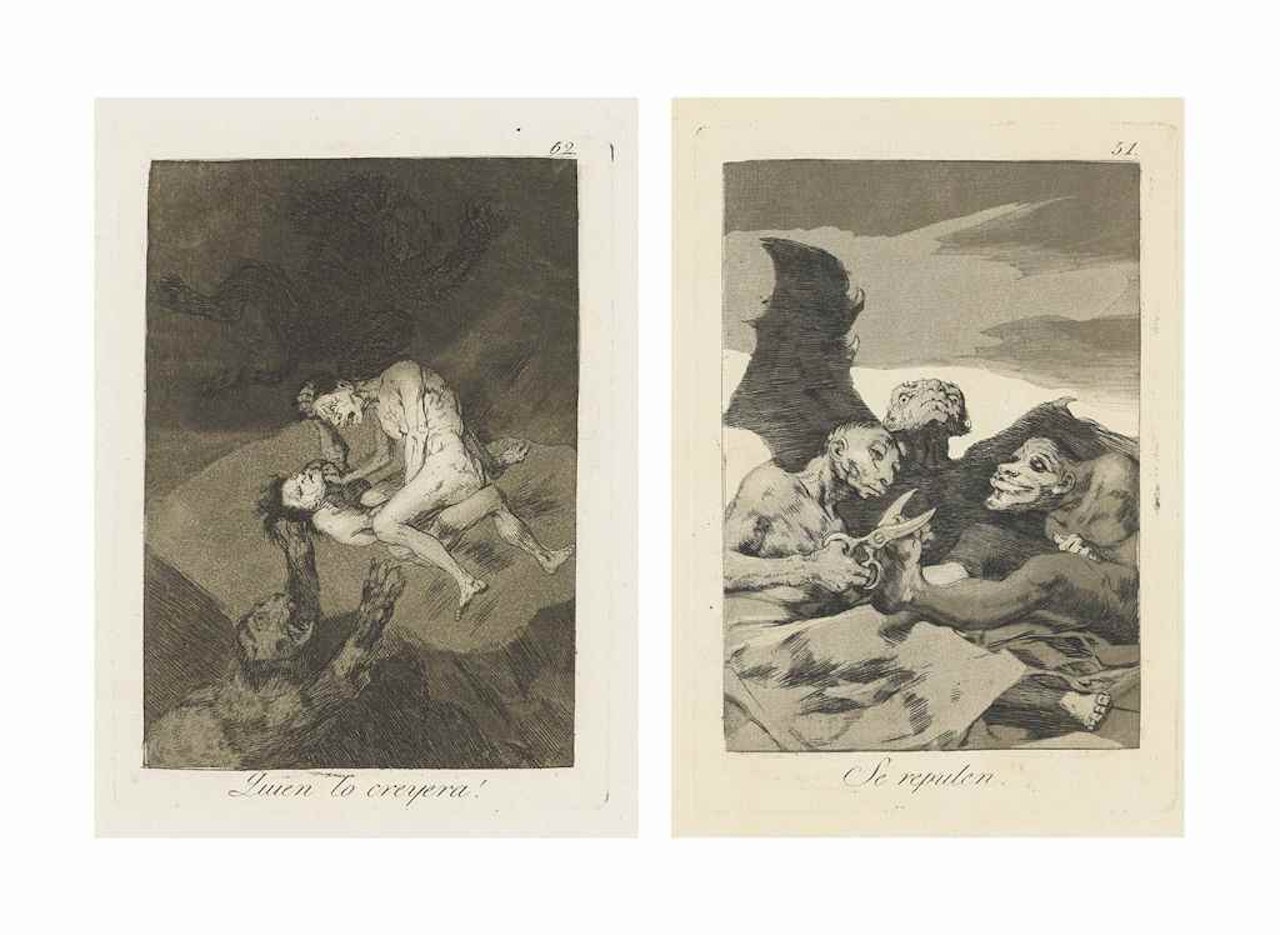 Three Plates, from: Los Caprichos by Francisco José de Goya