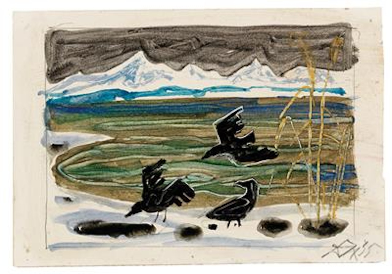Bodenseeufer mit Rabe by Otto Dix