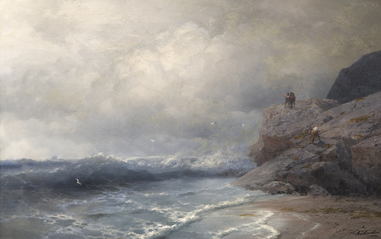 A SHIP IN PERIL by Ivan Konstantinovich Aivazovsky