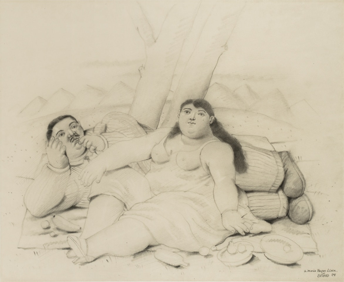 RECLINING COUPLE by Fernando Botero