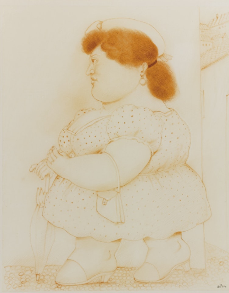 MUJER CON PARAGUAS by Fernando Botero