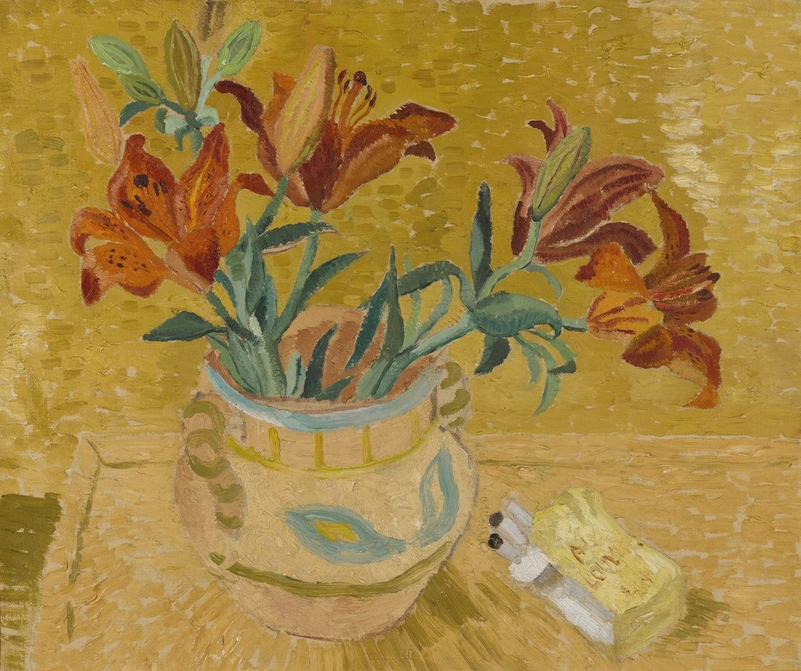 LILIES IN A DECORATED BOWL by Christopher Wood