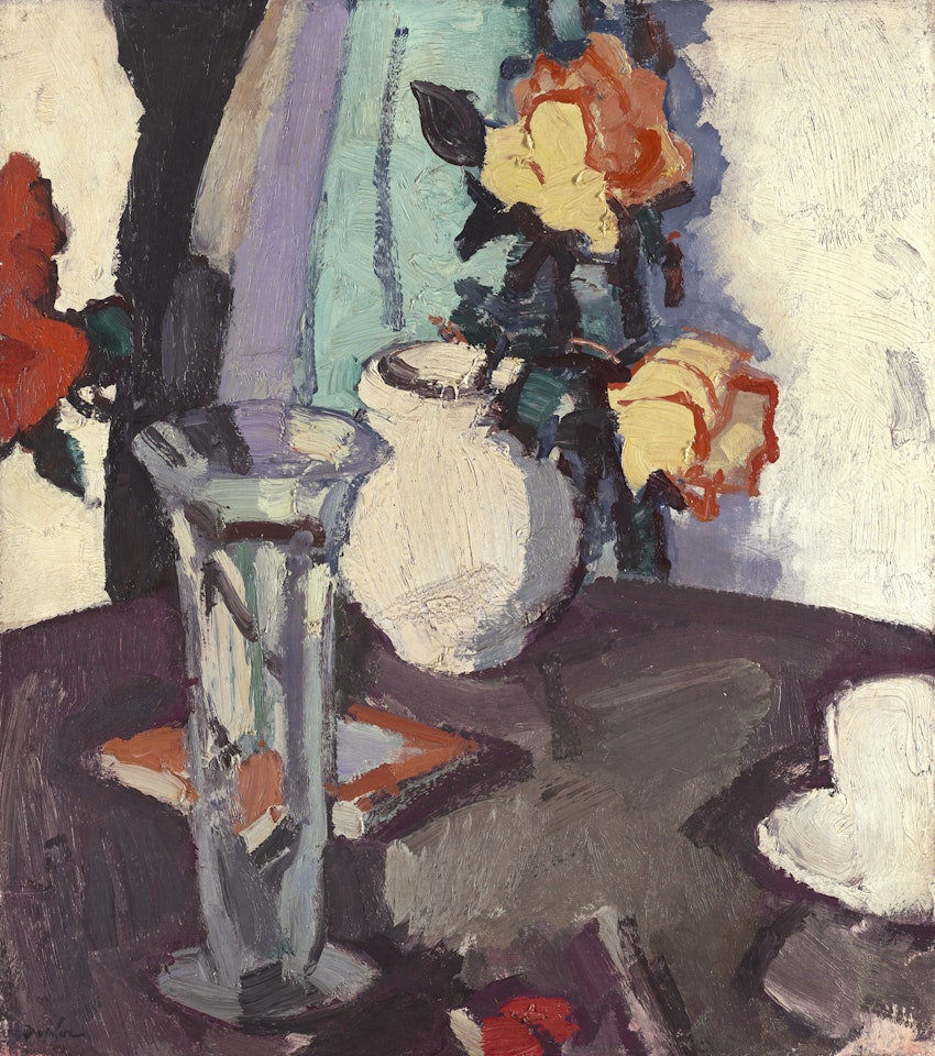 STILL LIFE WITH ROSES by Samuel John Peploe
