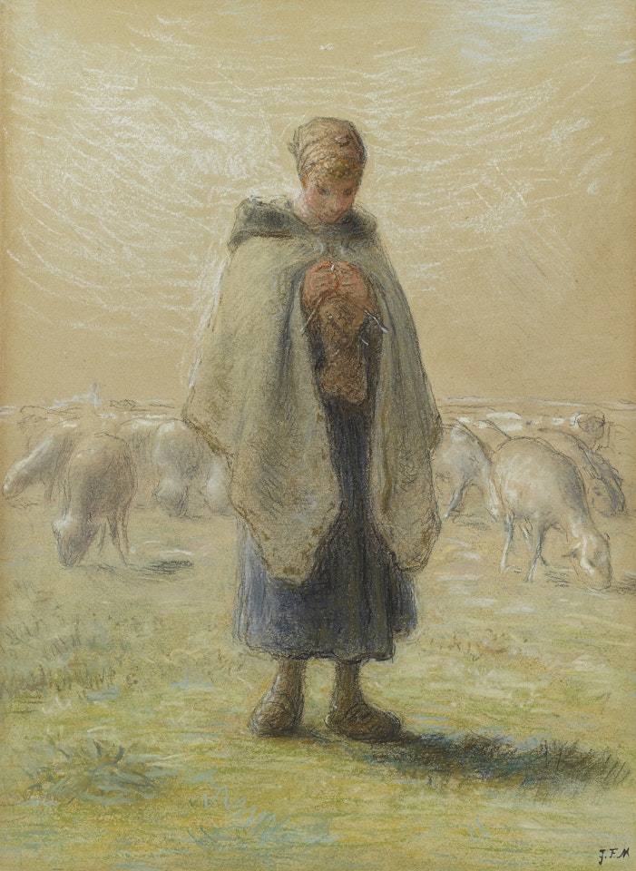PETITE BERGÃRE TRICOTANTÂ  by Jean-François Millet