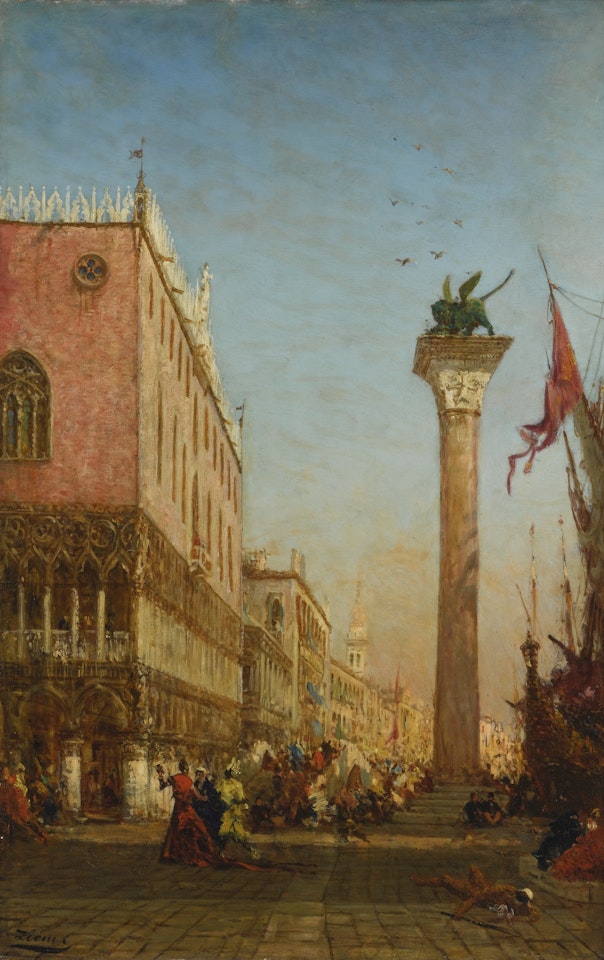 LA COLONNE DU LION DE SAINT MARC SUR LE MÔLE by Félix Ziem