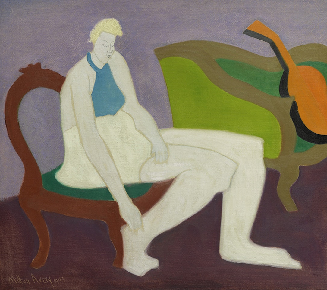 WOMAN AND ORANGE MANDOLIN by Milton Avery