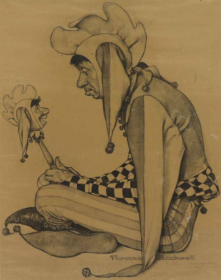 STUDY FOR "JESTER" by Norman Rockwell