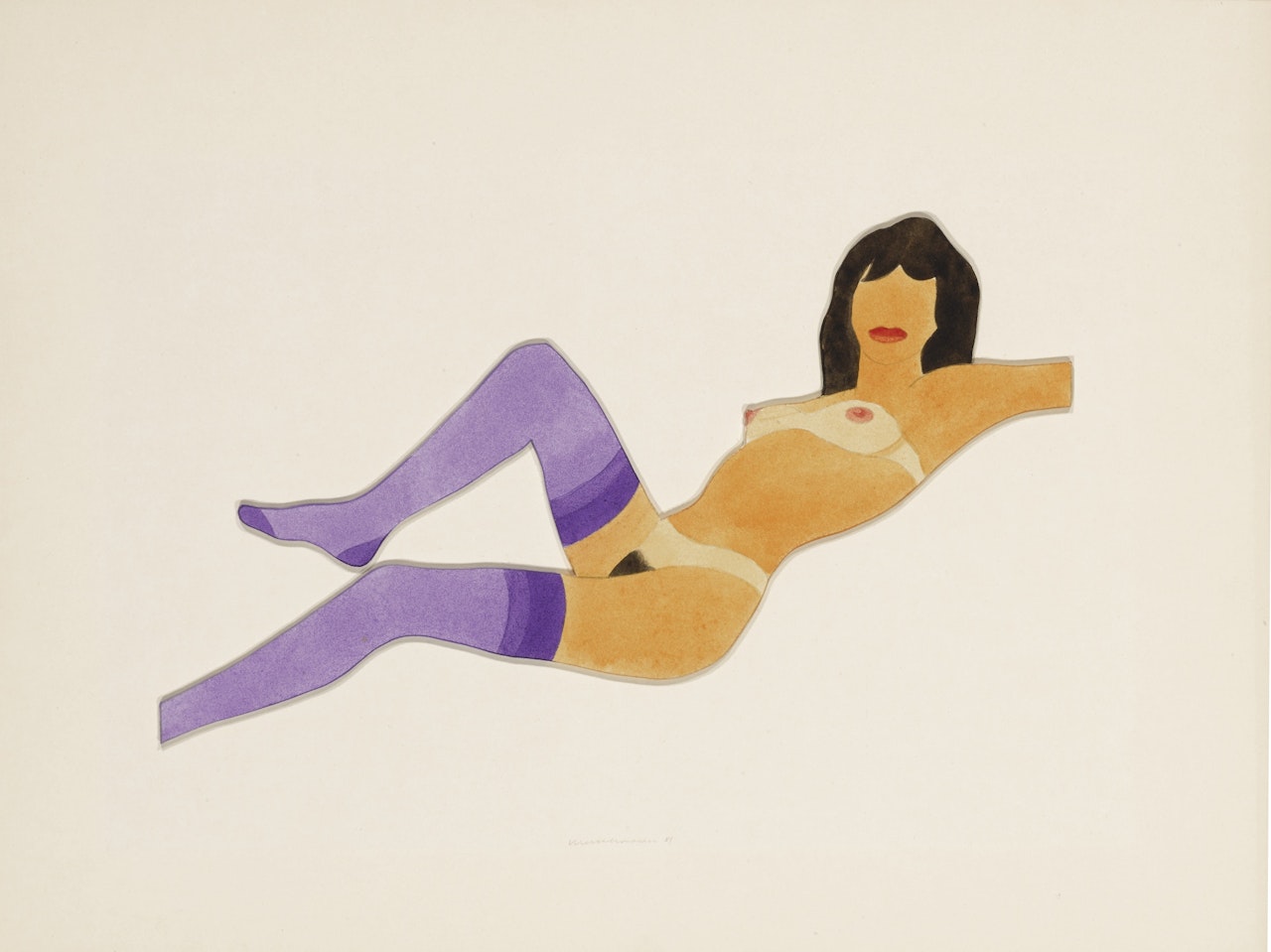 STUDY FOR RECLINING STOCKINGED NUDE by Tom Wesselmann