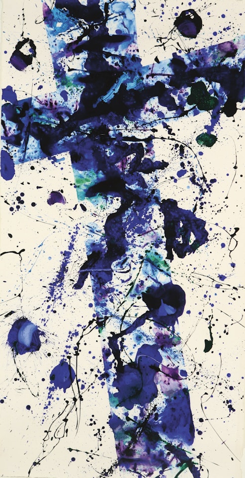 UNTITLED (BLUE CROSS) by Sam Francis