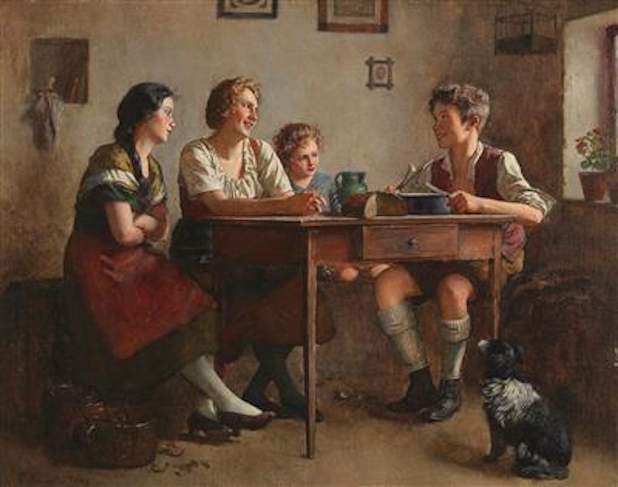 Family at the Table by Edmund Adler