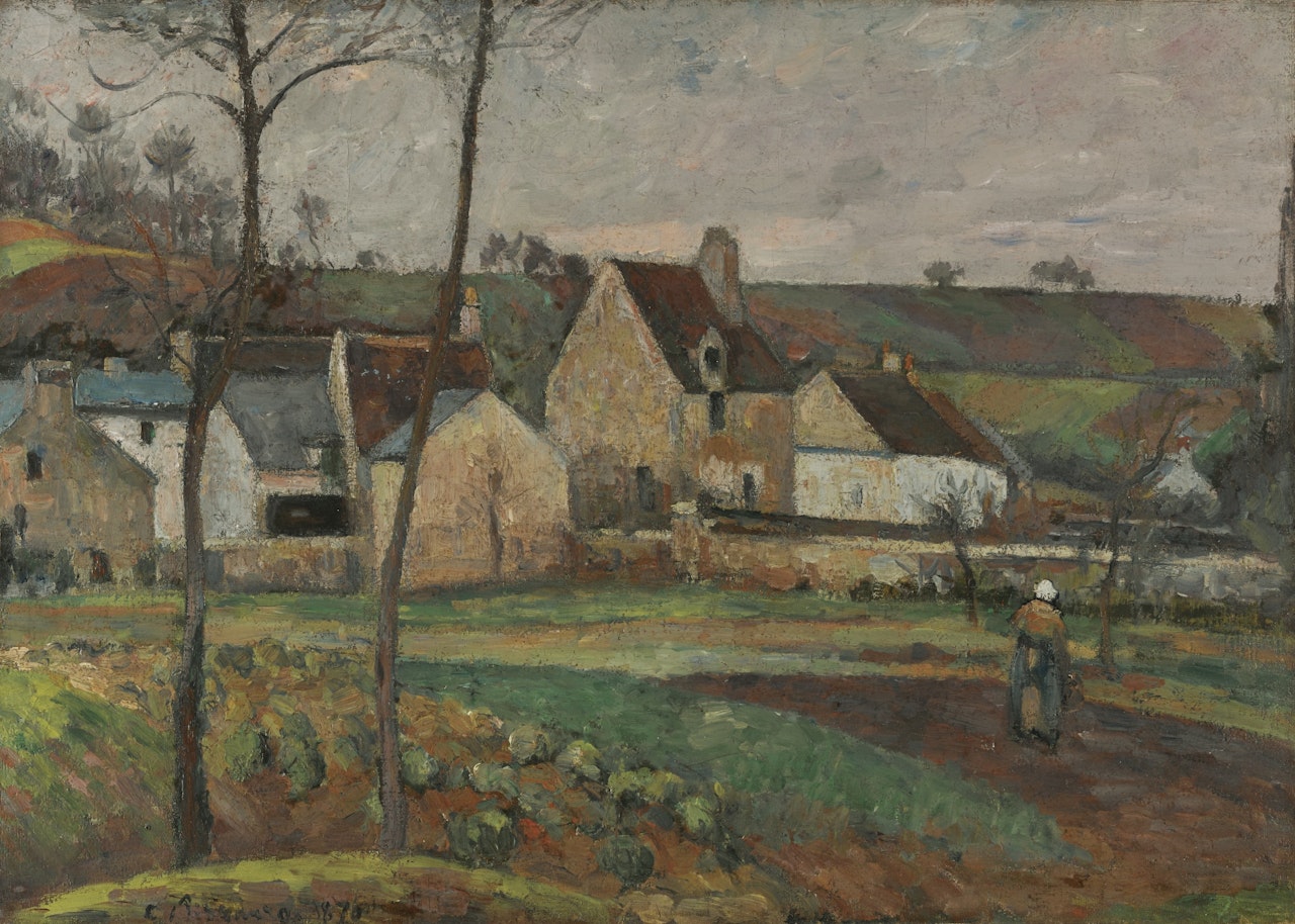 PAYSAGE À L'HERMITAGE, PONTOISE ( RECTO ); LA BAIGNEUSE ( VERSO ) by Camille Pissarro