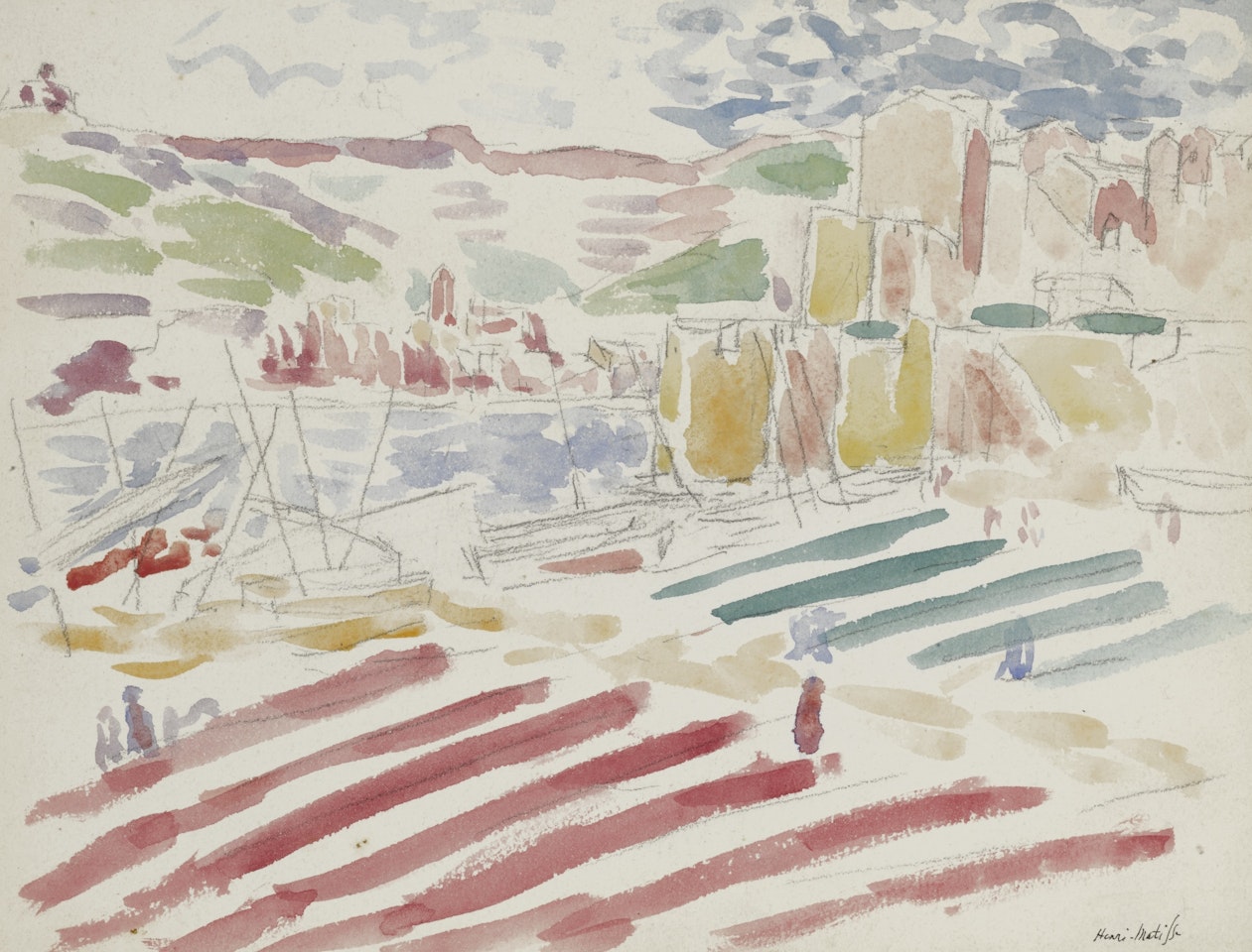 LE PORT, COLLIOURE, LES FILETS QUI SÈCHENT by Henri Matisse