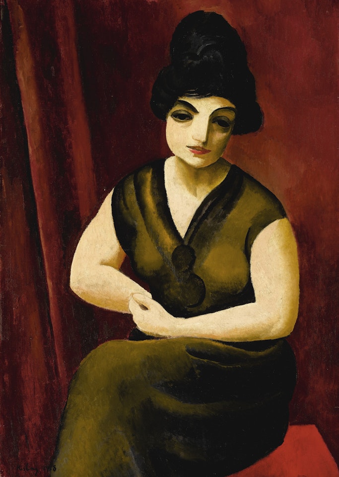 FEMME BRUNE ASSISE by Moïse Kisling
