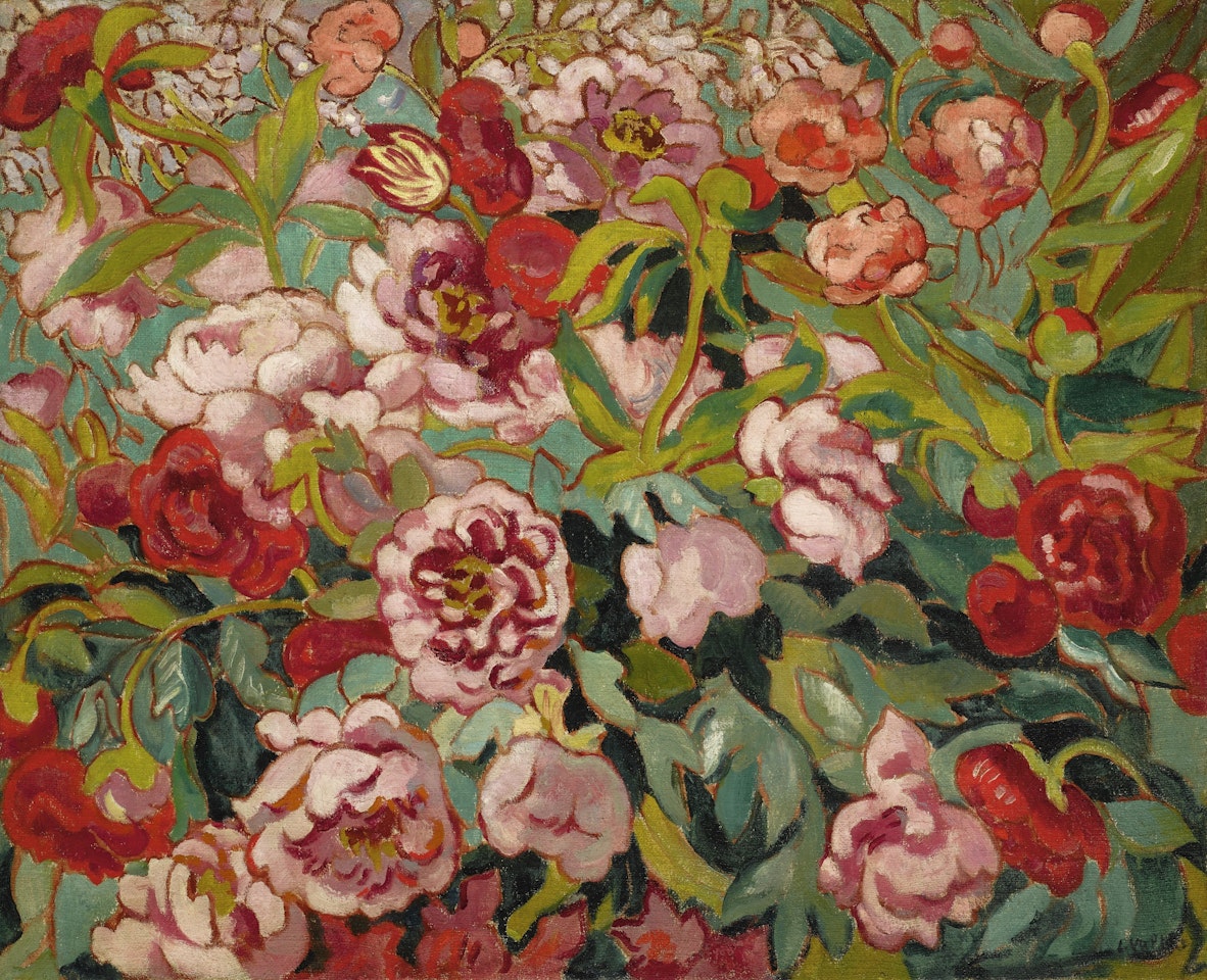 PARTERRE DE PIVOINES ET TULIPES by Louis Valtat