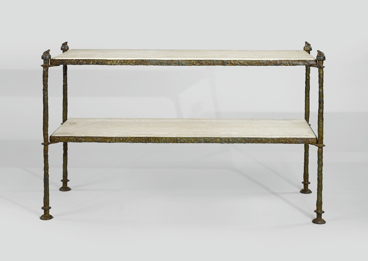 CONSOLE À DOUBLE PLATEAUX, MODÈLE À GRENOUILLES by Diego Giacometti