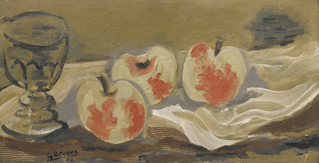 VERRE ET POMMES ROUGES by Georges Braque