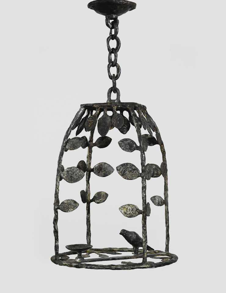 LANTERNE AUX FEUILLES ET OISEAU by Diego Giacometti