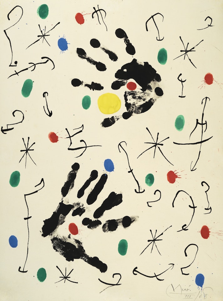 COMPOSITION AUX MAINS by Joan Miró