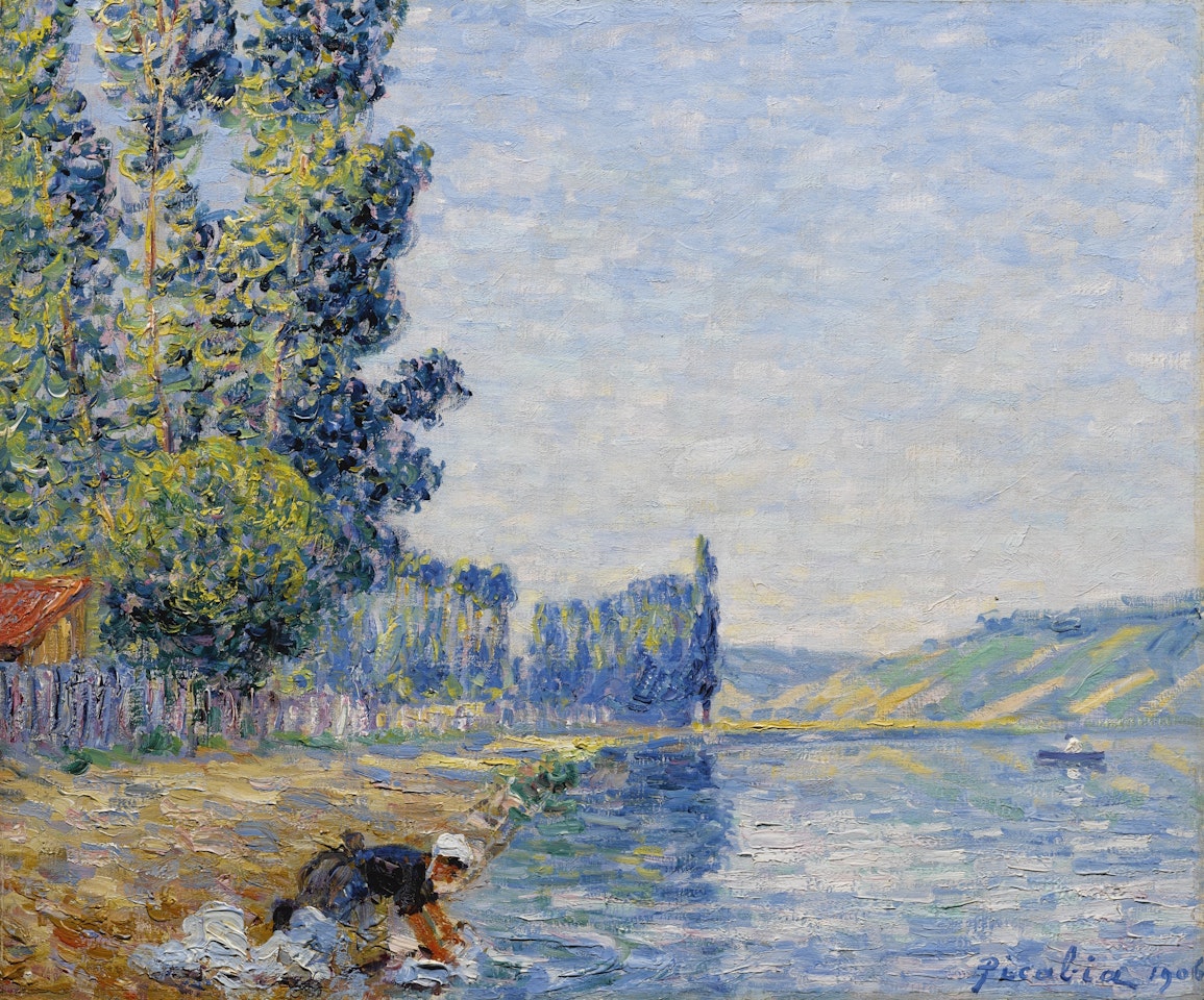 LAVEUSE SUR LES BORDS DE L'YONNE, LE MATIN by Francis Picabia