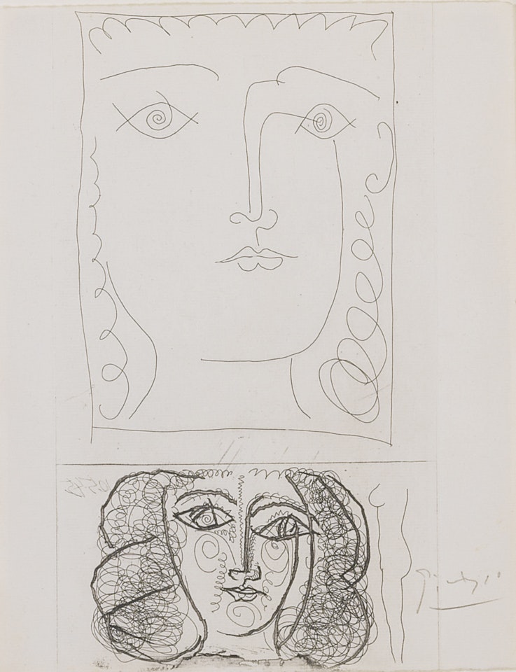 DEUX TÊTES DE FEMME DE FACE (B. 373; BA. 701) by Pablo Picasso