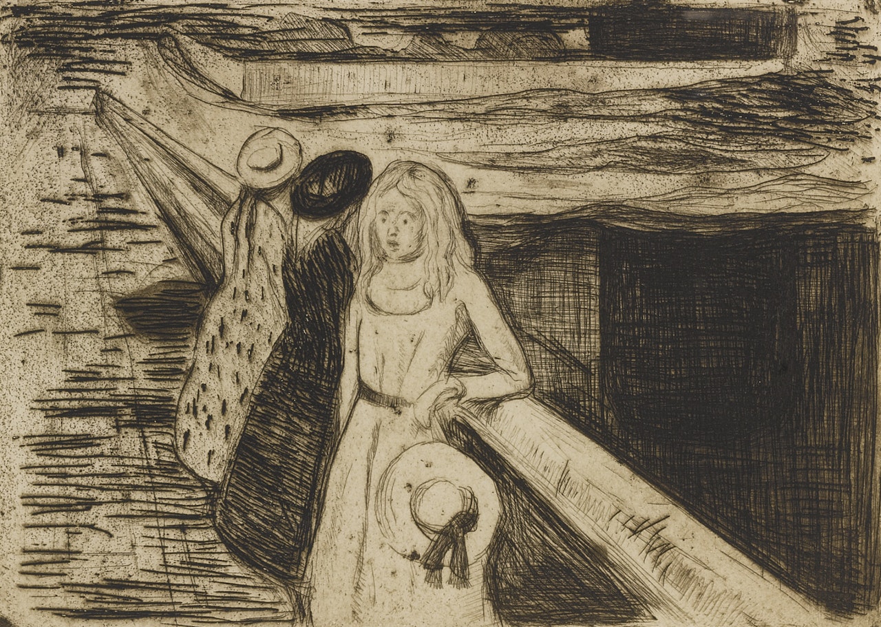 THE GIRLS ON THE BRIDGE (W. 232; S. 200) by Edvard Munch