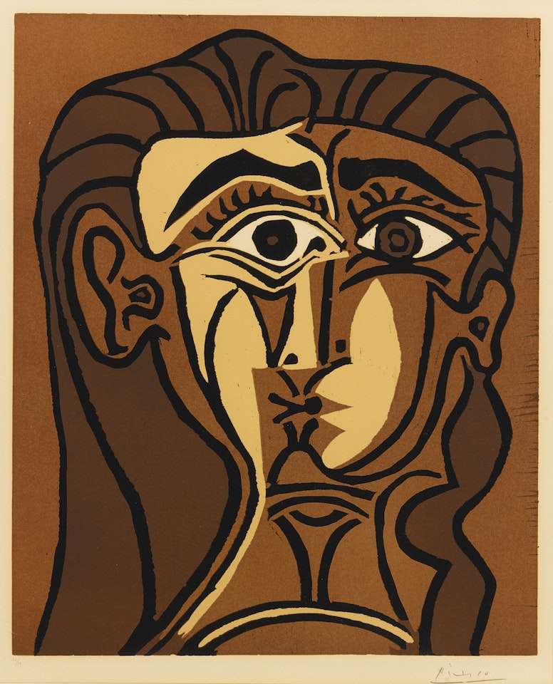 PORTRAIT DE JACQUELINE DE FACE. II (TÊTE DE FEMME) (B. 1063; BA. 1280) by Pablo Picasso