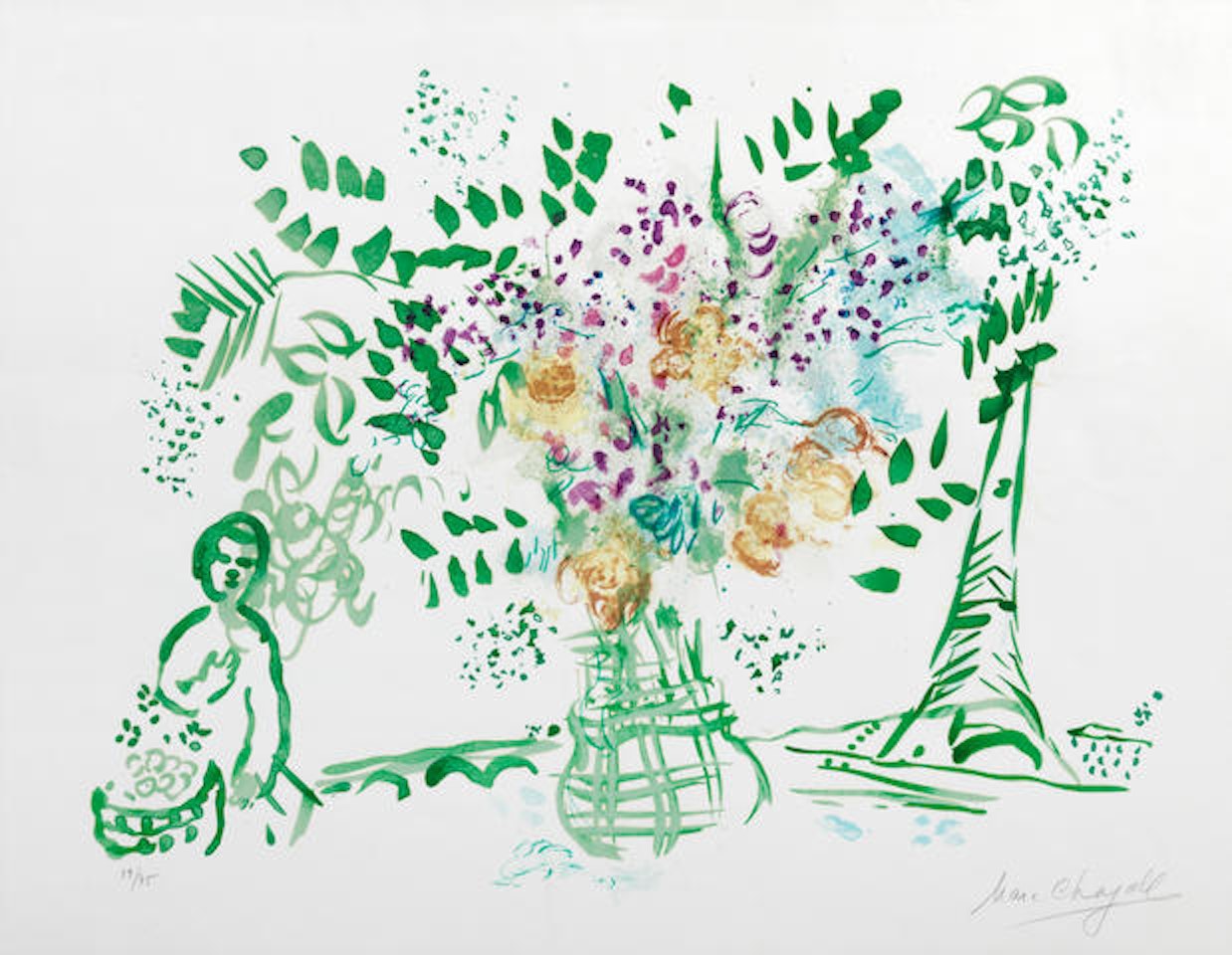 Bouquet Vert et Violet by Marc Chagall