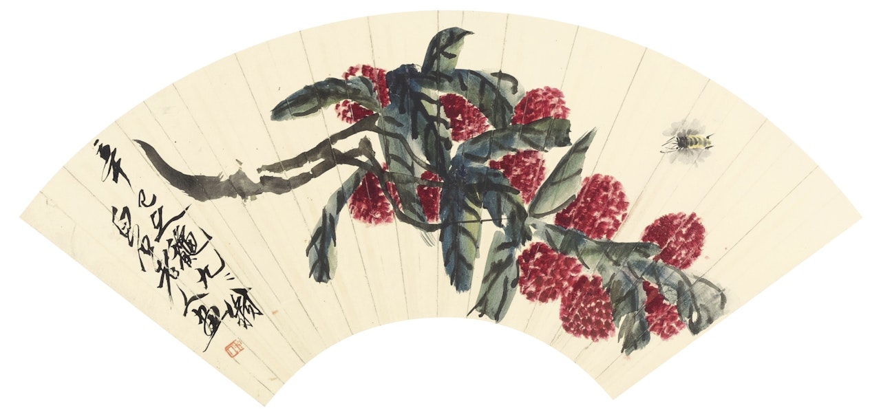 LYCHEE AND BEES by Qi Baishi