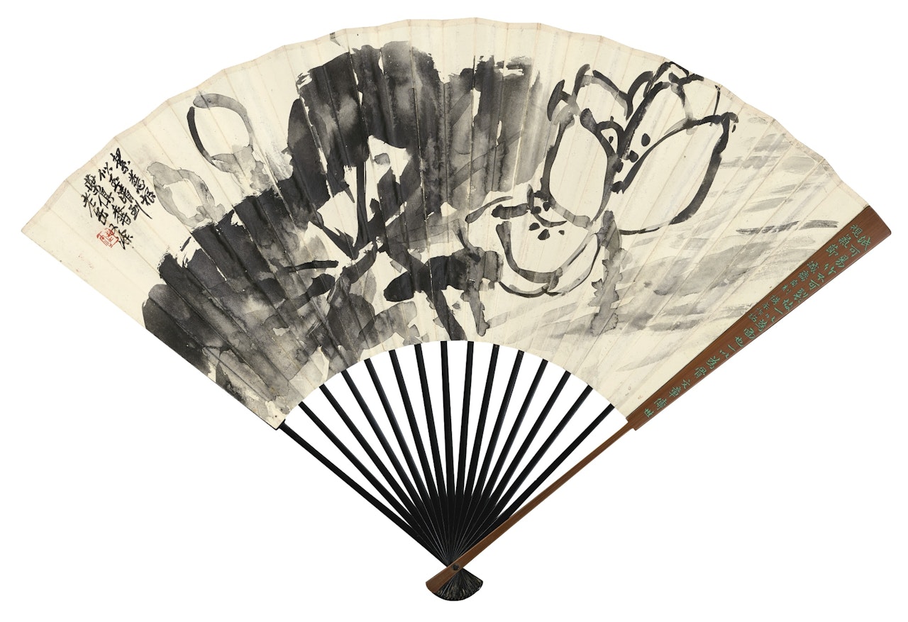 LOTUS; CALLIGRAPHY by Wu Changshuo