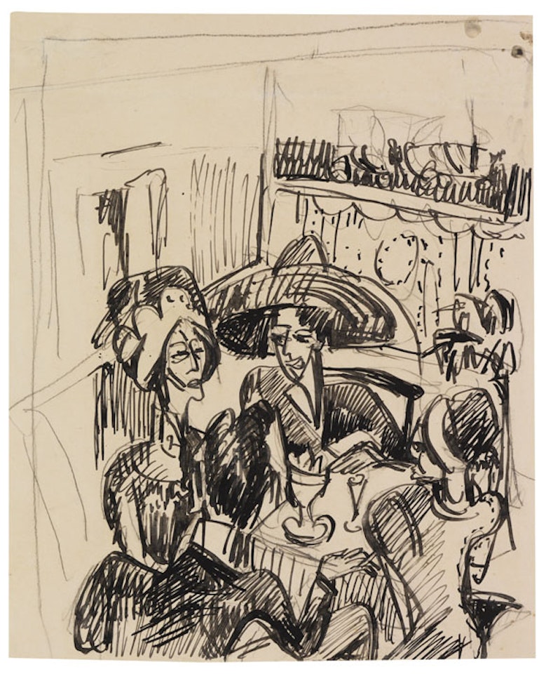 Unterhaltung im Café by Ernst Ludwig Kirchner