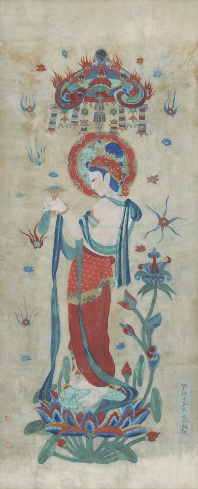 BUDDHIST MURAL PAINTING AFTER TANG ARTISTS by Zhang Daqian