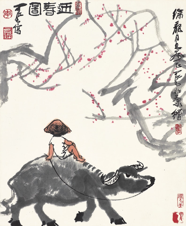 HERDBOY UNDER PLUM BLOSSOMS by Li Keran