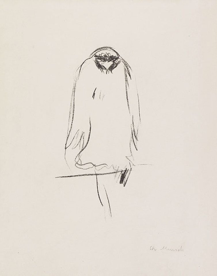 Sitzender Raubvogel. Adler by Edvard Munch