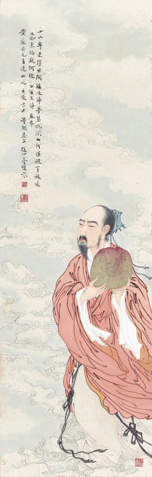 SCHOLAR WITH THE PEACH by Deng Fen