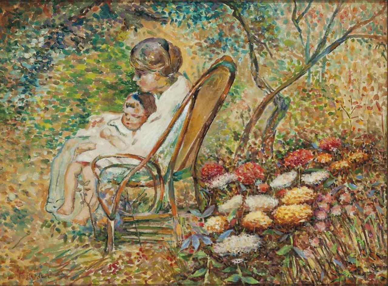 Mother And Child In A Garden by Joseph Raphael
