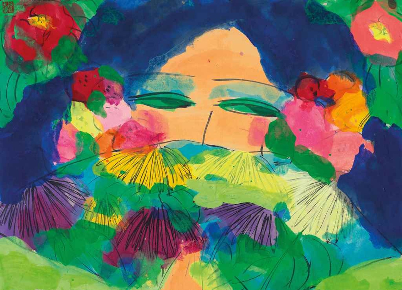 Beauty with Flowers by Walasse Ting